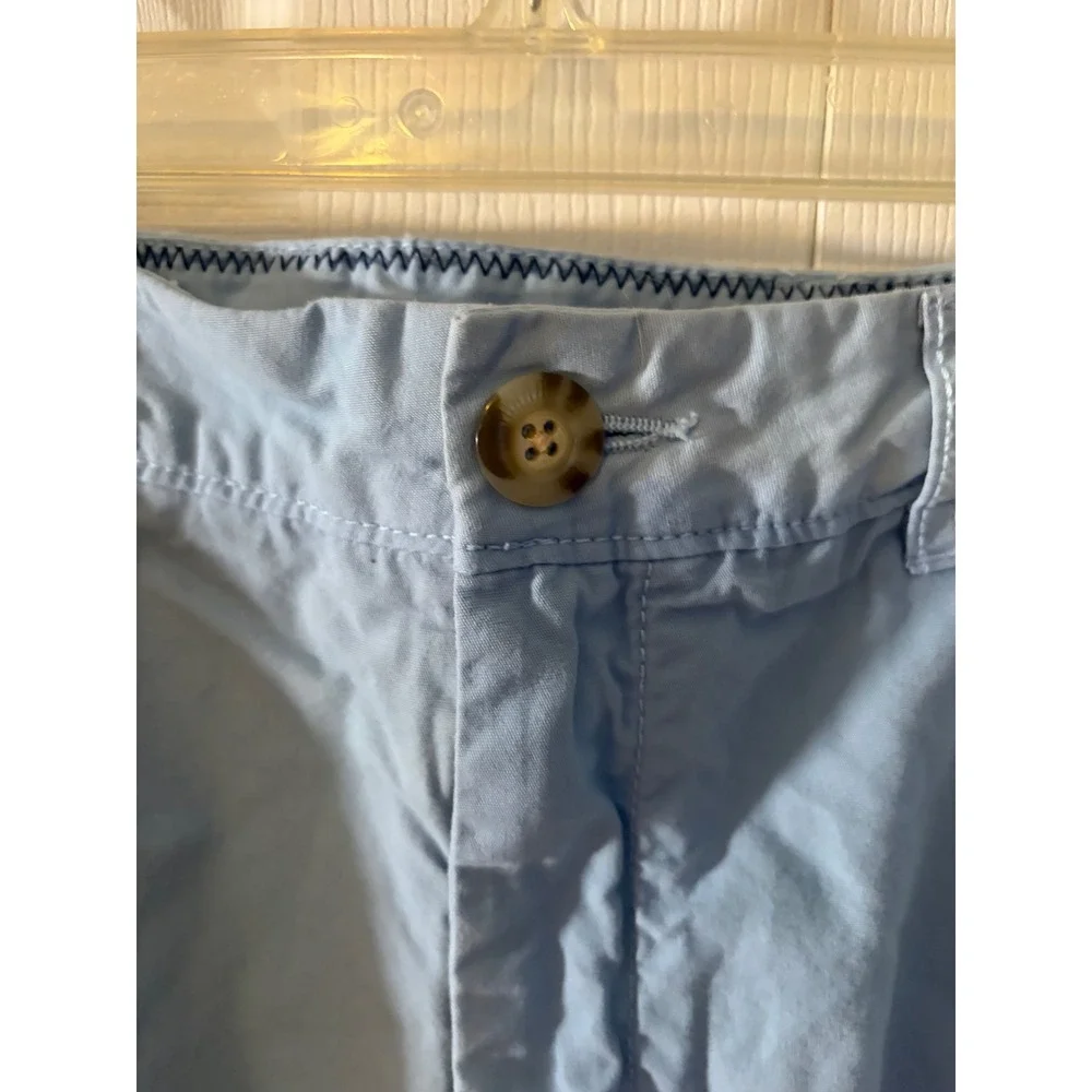 Faherty Mens Light Blue Chino Shorts Embroidered Surfer Logo Size 32